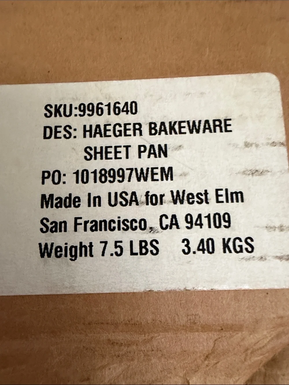 West Elm Haeger Bakeware Sheet Pan